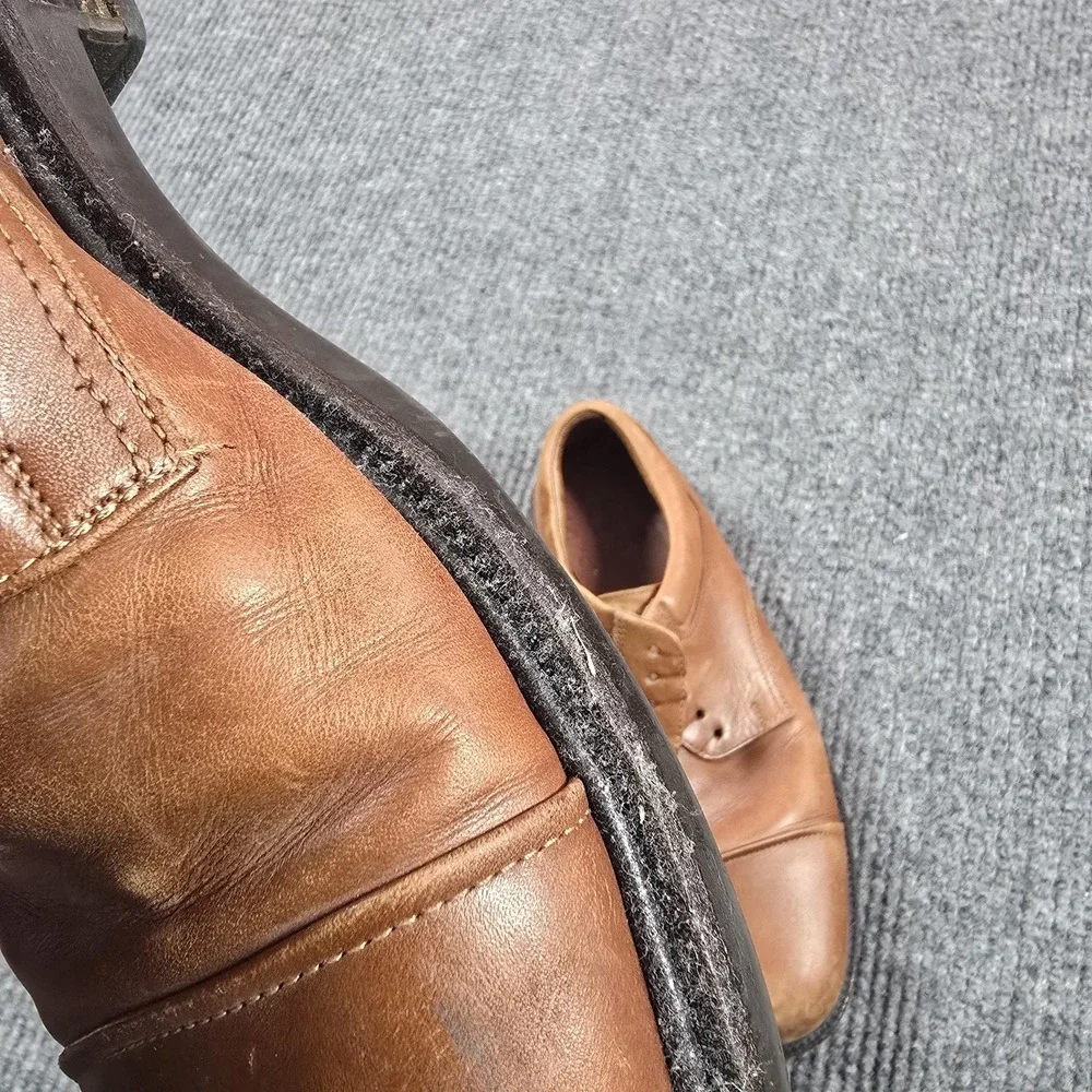 Johnston & Murphy Shoes Mens Size 10 Brown‎ Cap Toe Derby Dress Leather Italy